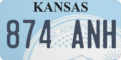 KS license plate 874ANH