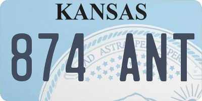 KS license plate 874ANT