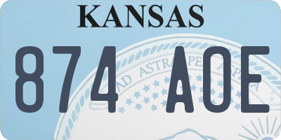 KS license plate 874AOE