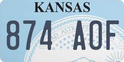KS license plate 874AOF