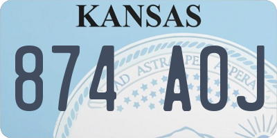 KS license plate 874AOJ