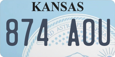 KS license plate 874AOU
