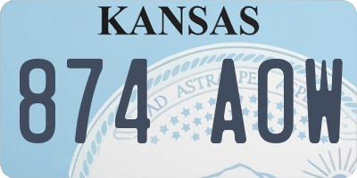 KS license plate 874AOW