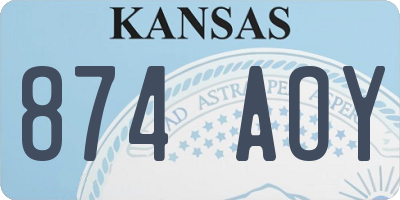 KS license plate 874AOY