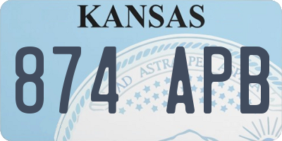 KS license plate 874APB