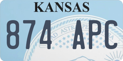 KS license plate 874APC