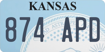 KS license plate 874APD
