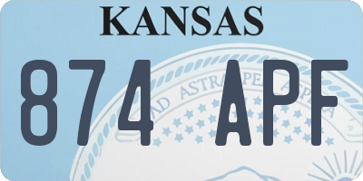 KS license plate 874APF