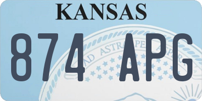 KS license plate 874APG