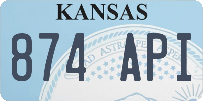KS license plate 874API