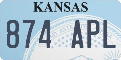 KS license plate 874APL