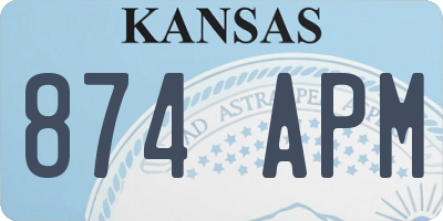 KS license plate 874APM