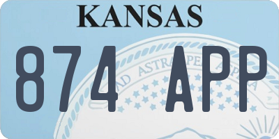 KS license plate 874APP