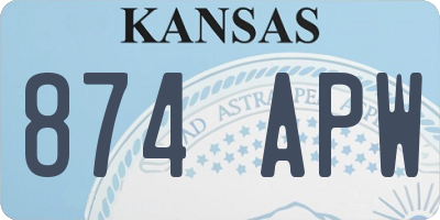 KS license plate 874APW