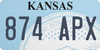 KS license plate 874APX