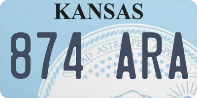 KS license plate 874ARA