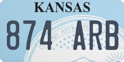 KS license plate 874ARB