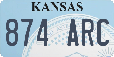 KS license plate 874ARC