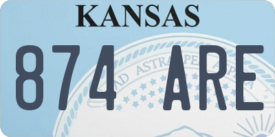 KS license plate 874ARE