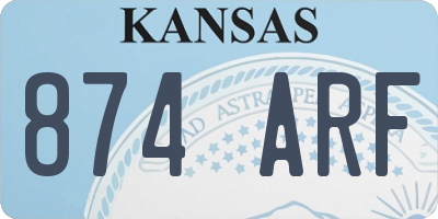 KS license plate 874ARF