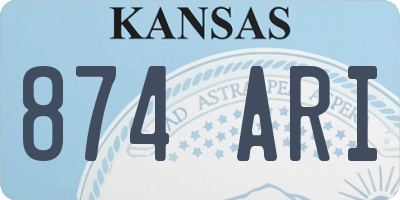 KS license plate 874ARI