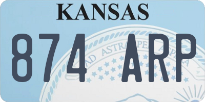 KS license plate 874ARP