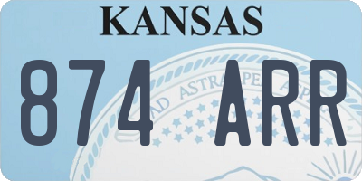 KS license plate 874ARR