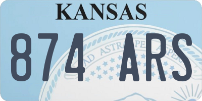 KS license plate 874ARS