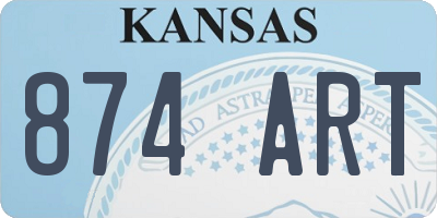 KS license plate 874ART