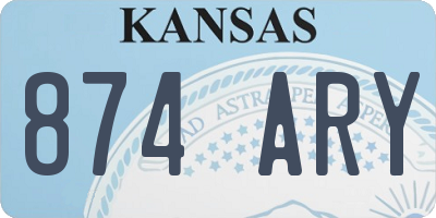 KS license plate 874ARY