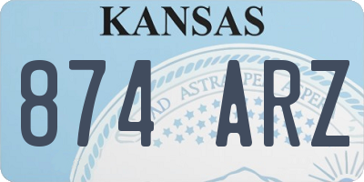KS license plate 874ARZ