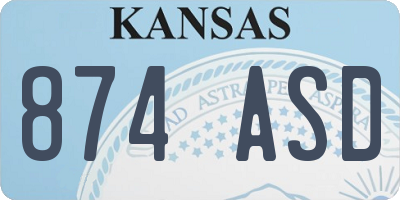 KS license plate 874ASD