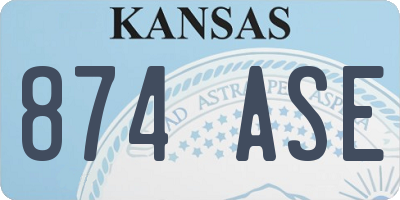 KS license plate 874ASE