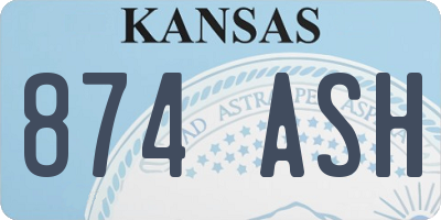 KS license plate 874ASH