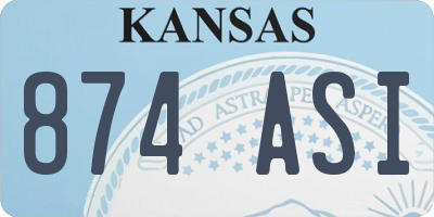 KS license plate 874ASI