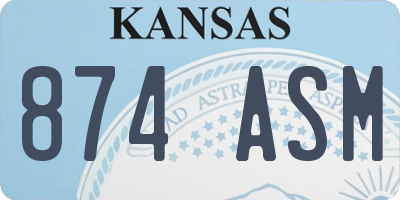 KS license plate 874ASM