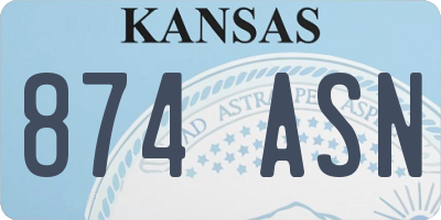 KS license plate 874ASN