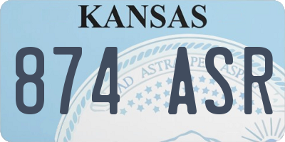 KS license plate 874ASR