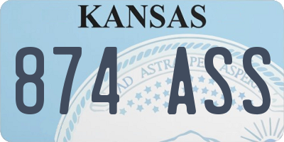 KS license plate 874ASS