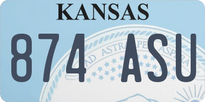 KS license plate 874ASU