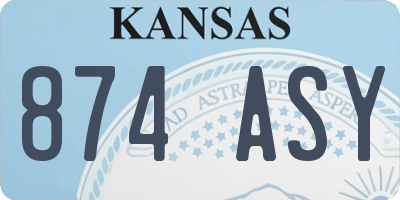 KS license plate 874ASY