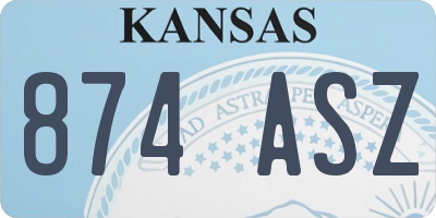KS license plate 874ASZ
