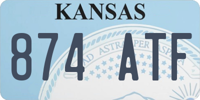 KS license plate 874ATF