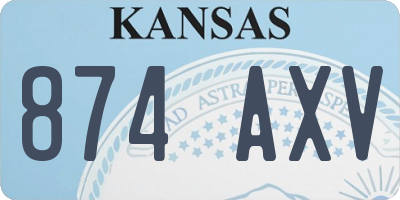 KS license plate 874AXV