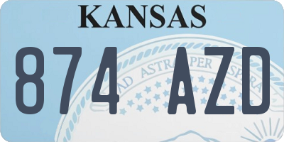KS license plate 874AZD