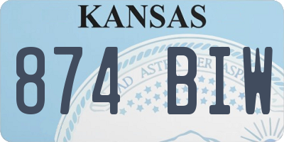 KS license plate 874BIW
