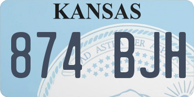 KS license plate 874BJH