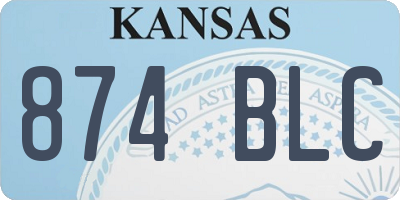 KS license plate 874BLC