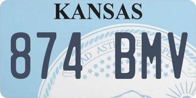 KS license plate 874BMV