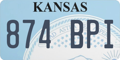 KS license plate 874BPI